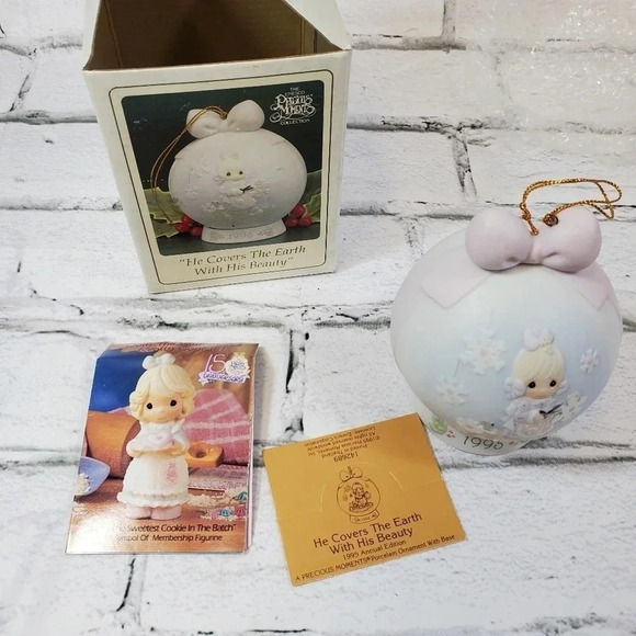 1995 Precious Moments "He Covers The Earth With His Beauty" Vintage Ornament HM7 - Picture 2 of 12